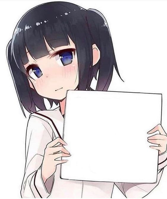 메시지 메모 글자 텍스트 생성기 여자아이 만화 애니