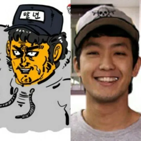 이말년 침착맨 말년 웹툰 캐릭터 실사 비교 웃음