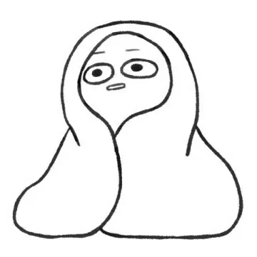 이불 캐릭터 멍때리는 표정 현타 무표정 피곤
