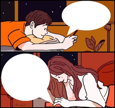 커플 대화 문자 톡 남자와 여자 메시지